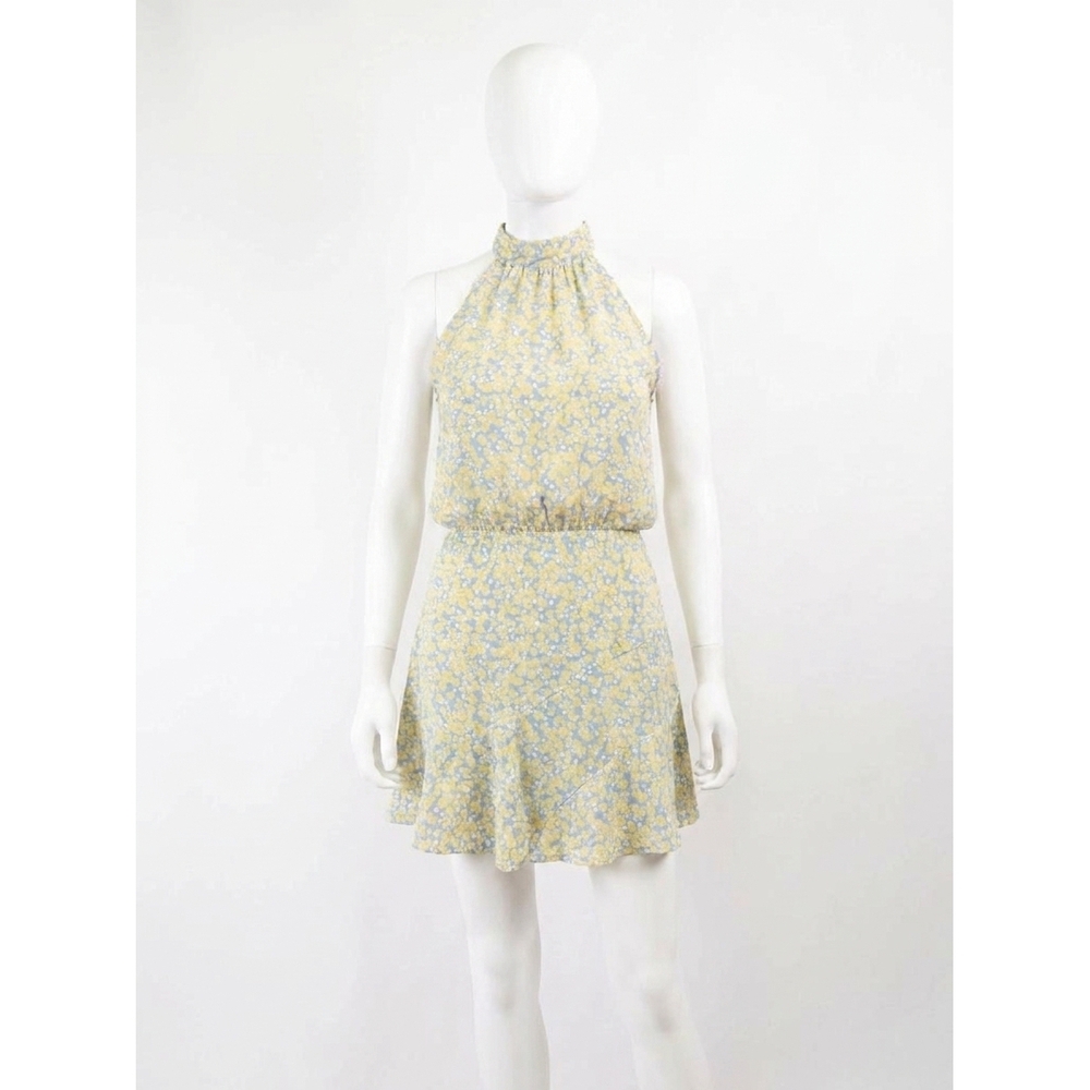 NEW MITTOSHOP sunday funday floral halter dress in yellow multi